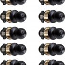 Black Door Knob Set, Interior Door Knobs Privacy Door Handles Black for Bed and
