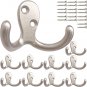 Coat Hooks, 10Pcs Hardware Wall Hooks Heavy Duty Hooks for Hanging Coats Double