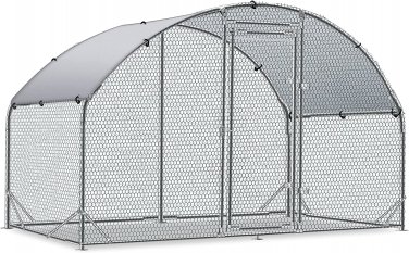 Large Metal Chicken Coop Upgrade Tri-Supporting Wire Mesh Chicken Run,Chicken Pe