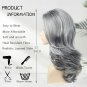 Grey Long Layered Wigs for Women Highlight Silver Wavy Wigs Natural Synthetic Ha