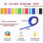 Colored Masking Tape, 12 Colors Rolls Painters Tape Art Craft DIY Tape, Decorati