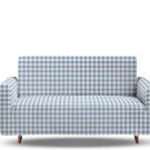 Blue Grids Sofa Covers for 3 Cushion Couch,Simple Stylish Large Couch Slipcover,