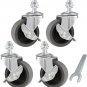 Caster eels, 3" Locking Swivel Casters Set of 4, 3/8"-16 X 1" (Screw Diameter 3/