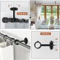 Ceiling Mount Curtain Rod Bracket, 4 Pack Heavy Duty Curtain Rod Hooks Black Cei