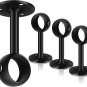 Ceiling Mount Curtain Rod Bracket, 4 Pack Heavy Duty Curtain Rod Hooks Black Cei