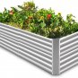 Land Guard 8×4×2 Ft Galvanized Raised Garden Bed Kit for Vegetables, Planter Box