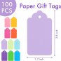 Sallyfashion 100 PCS Gift Tags with String, 10 Colors Kraft Paper Tags Hanging T