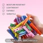 Clothes Pins, Colored Clothespins 50 PCS 2.9" Natural Birchwood Close Pins, Stro