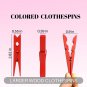 Clothes Pins, Colored Clothespins 50 PCS 2.9" Natural Birchwood Close Pins, Stro