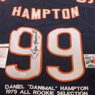 Dan Hampton 99 Bears Autographed Signed Jersey with Embroidered Stats Blue JSA W