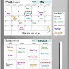Magnetic Calendar for Fridge - Dry Erase Calendar Set: Monthly & Weekly Fridge C