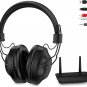 Wireless Headphones for TV Watching with Transmitter & over Headset Stand, 196Ft