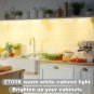 under Cabinet Lights Plug In, 3 Pcs 12 Inch under Cabinet Lighting, 2700K Warm W