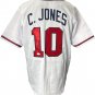 Chipper Jones Signed Custom White Pro-Style Baseball Jersey JSA ITP