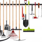 All Metal 64 Inch Wall Mount Garden Tool Organizer for Garage, Mop and Broom Hol