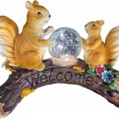 Solar Powered Squirrels on a Log Outdoor LED Garden Light Decor, Garden Ornament
