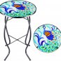 Patio Side Table Outdoor Mosaic Table Accent Coffee Table,Plant End Table Small