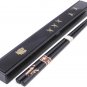 HSKS1/B, Japanese Black Chopsticks Set with Case - Crane Design Black
