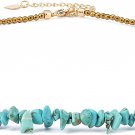 Turquoise Choker Necklace Gold Hematite Beaded Tiny Dainty Jewelry for Women 15’