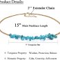 Turquoise Choker Necklace Gold Hematite Beaded Tiny Dainty Jewelry for Women 15â