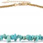 Turquoise Choker Necklace Gold Hematite Beaded Tiny Dainty Jewelry for Women 15â