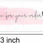 2 Roll 1Inch X 3Inch Thank You for Your Order Stickers, Pink Decorative Sealing