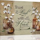 Farmhouse Canvas Wall Art Trust in the Lord Christian Quotes Wall Decor Vintage
