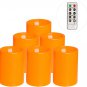 Flameless Flickering Plastic Led Candle, 6-Pack Battery Operated Pumpkin Color R