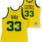 Larry Bird Autographed Boston Gold Swingman Signed Basketball Jersey JSA COA