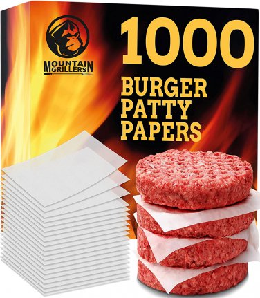 Non Stick Waxed Hamburger Patty Papers - 1000 Squares - Perfect for BBQ, Burgers