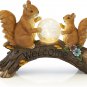 Enchanted Welcome Squirrels Solar Powered LED Outdoor Decor Garden Light with Cr