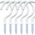 12 Pack Vinyl Coated Ceiling Hooks,Screw-In Mug Hooks,Multi-Function Wall Hooks