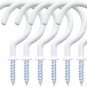 12 Pack Vinyl Coated Ceiling Hooks,Screw-In Mug Hooks,Multi-Function Wall Hooks