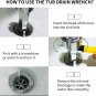Tub Drain Remover Wrench-Die-Cast Aluminum Tub Drain Tool Wrench for Bathroom an