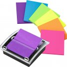 Pop-Up Notes Dispenser with 6 Pads Pop up Sticky Notes 3X3 Inches Refills Bright