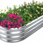 Galvanized Raised Garden Bed, 4X2X1Ft Oval Metal Planter Box for Planting Outdoo