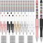300 Pcs Plastic Beadable Pen Assorted Bead Pen Set, 20 Bead Ballpoint Pen 40 Ext