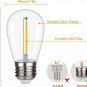 Shatterproof & Waterproof S14 LED String Light Bulbs Replacement,Cri 90, Warm Wh
