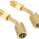 R410A Adapter 5/16" SAE Female Quick Couplers to 1/4" SAE Male Flare, 2 PC 45 De