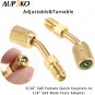R410A Adapter 5/16" SAE Female Quick Couplers to 1/4" SAE Male Flare, 2 PC 45 De