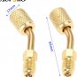 R410A Adapter 5/16" SAE Female Quick Couplers to 1/4" SAE Male Flare, 2 PC 45 De