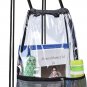 Clear Drawstring Bag Large PVC Drawstring Backpack with Bottle Holder and Front