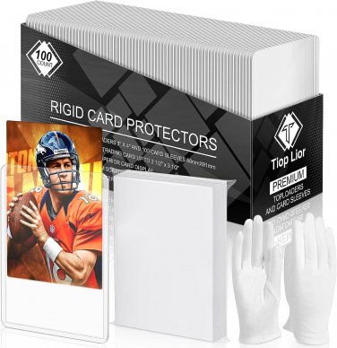 100 Pack Top Loaders for Cards Sleeves Hard Plastics, 35Pt Baseball Card Protect