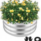 round Galvanized Raised Garden Bed Kit,Silver Outdoor Garden Raised Planter Box,