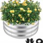 round Galvanized Raised Garden Bed Kit,Silver Outdoor Garden Raised Planter Box,