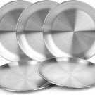 Reusable Brushed Metal Dinner Plates-Stainless Steel round Plates,Dinner Plate D
