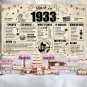 Large 90Th Birthday Decorations Back in 1933 Banner for Men Women, 90Th Birthday