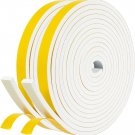White Door Weather Stripping 26 Feet, 1/2 Inch Wide X 1/4 Thick, High Density Fo