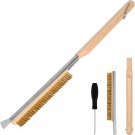 Pizza Oven Brush, 20.86" Brush and Stainless Steel Scraper for Pizza Stone, BBQ