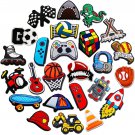 25 50Pcs Boys Shoe Decoration Charms for Croc Bubble Slides Sandals Clogs, Sport